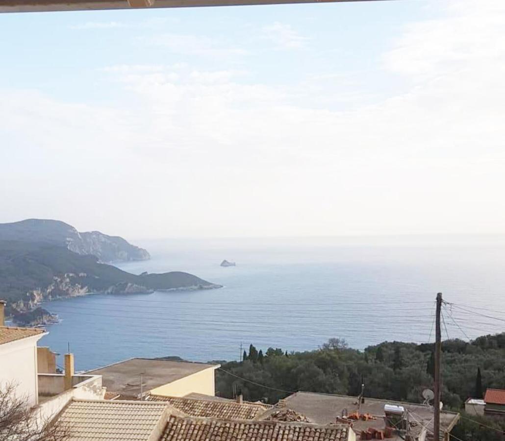 Traditional Panoramic Sea View House Lákones Esterno foto
