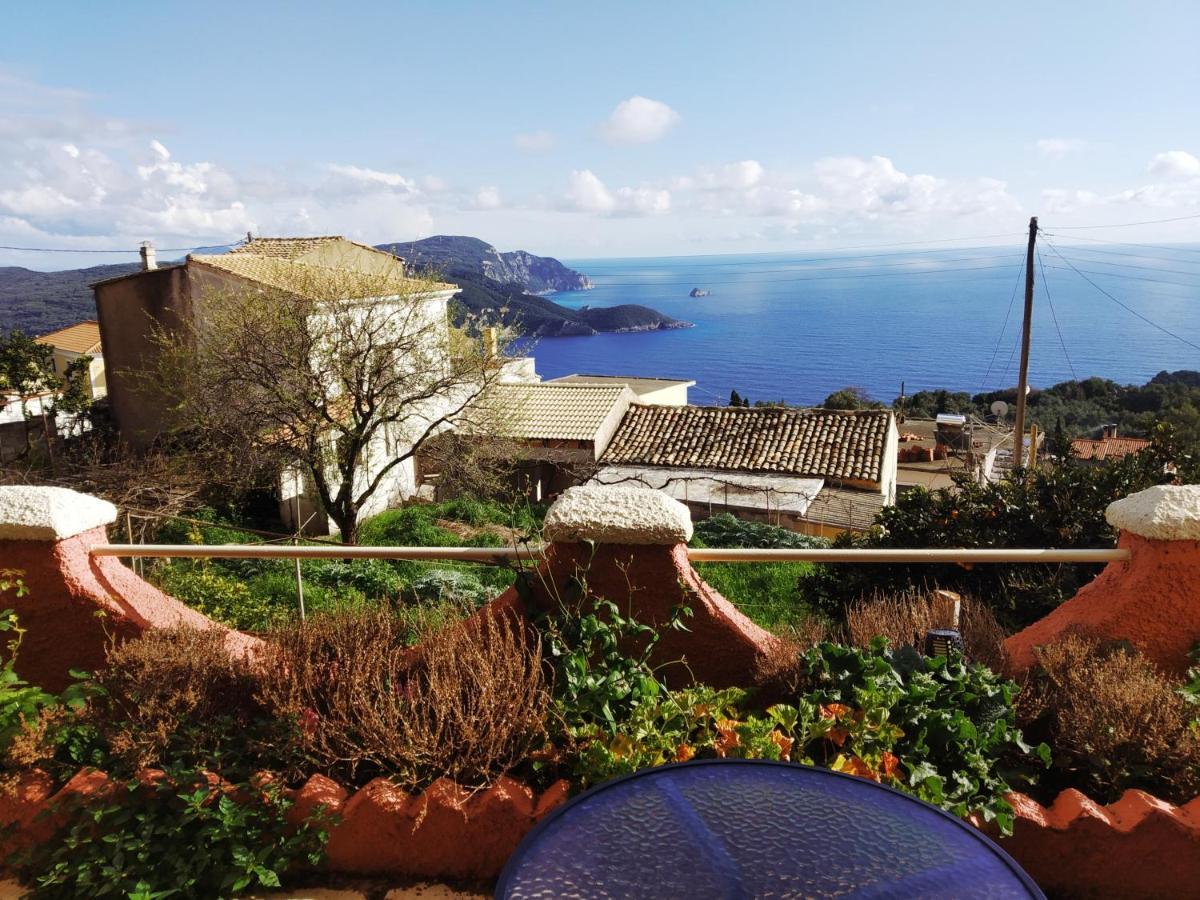 Traditional Panoramic Sea View House Lákones Esterno foto