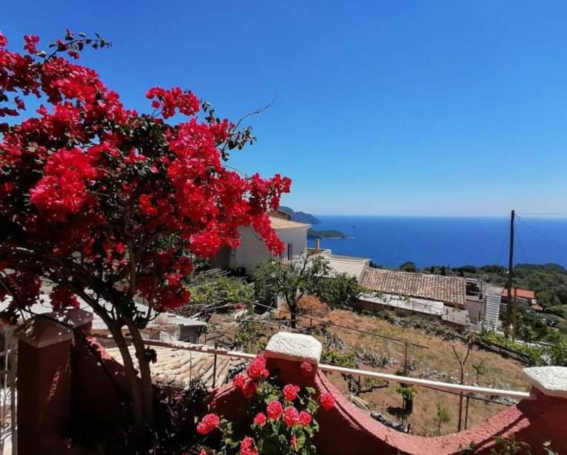 Traditional Panoramic Sea View House Lákones Esterno foto