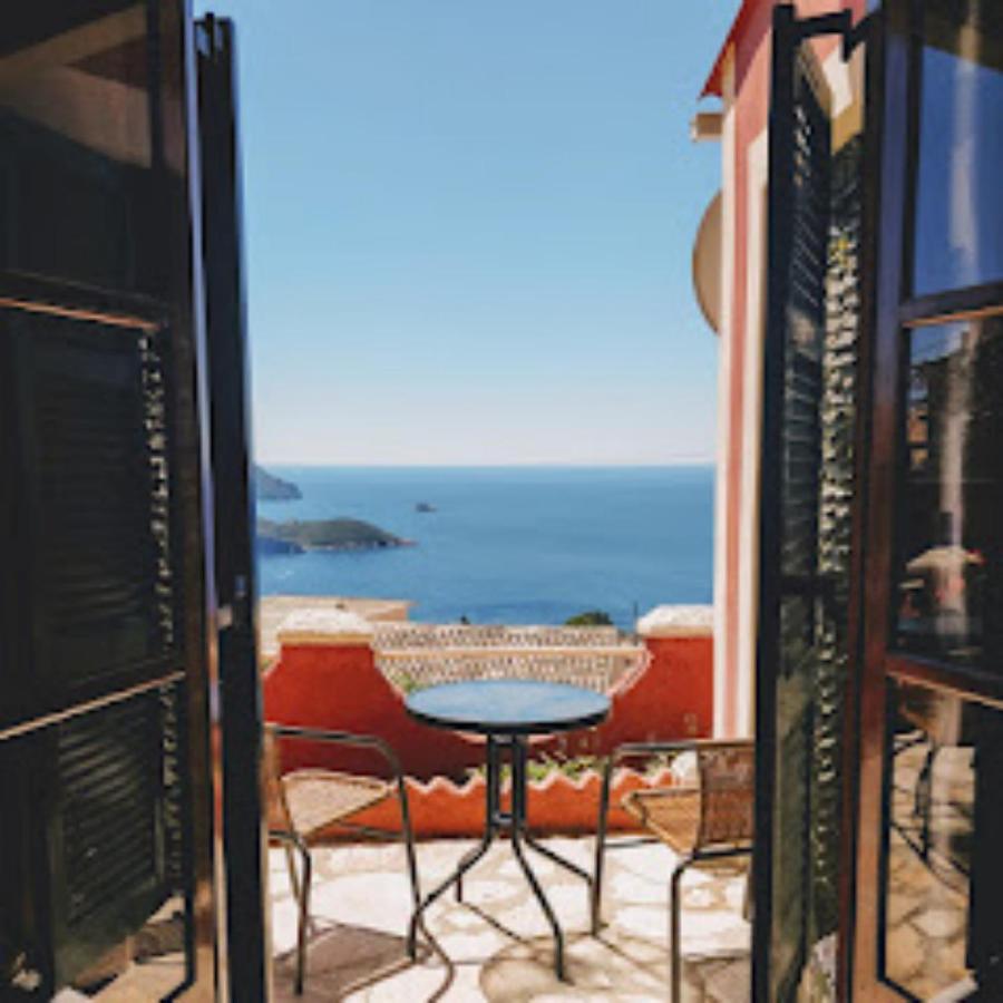 Traditional Panoramic Sea View House Lákones Esterno foto