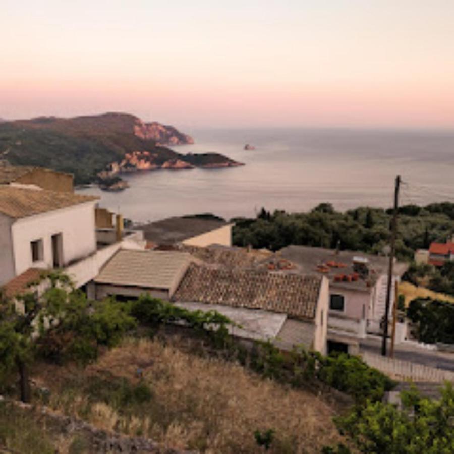 Traditional Panoramic Sea View House Lákones Esterno foto