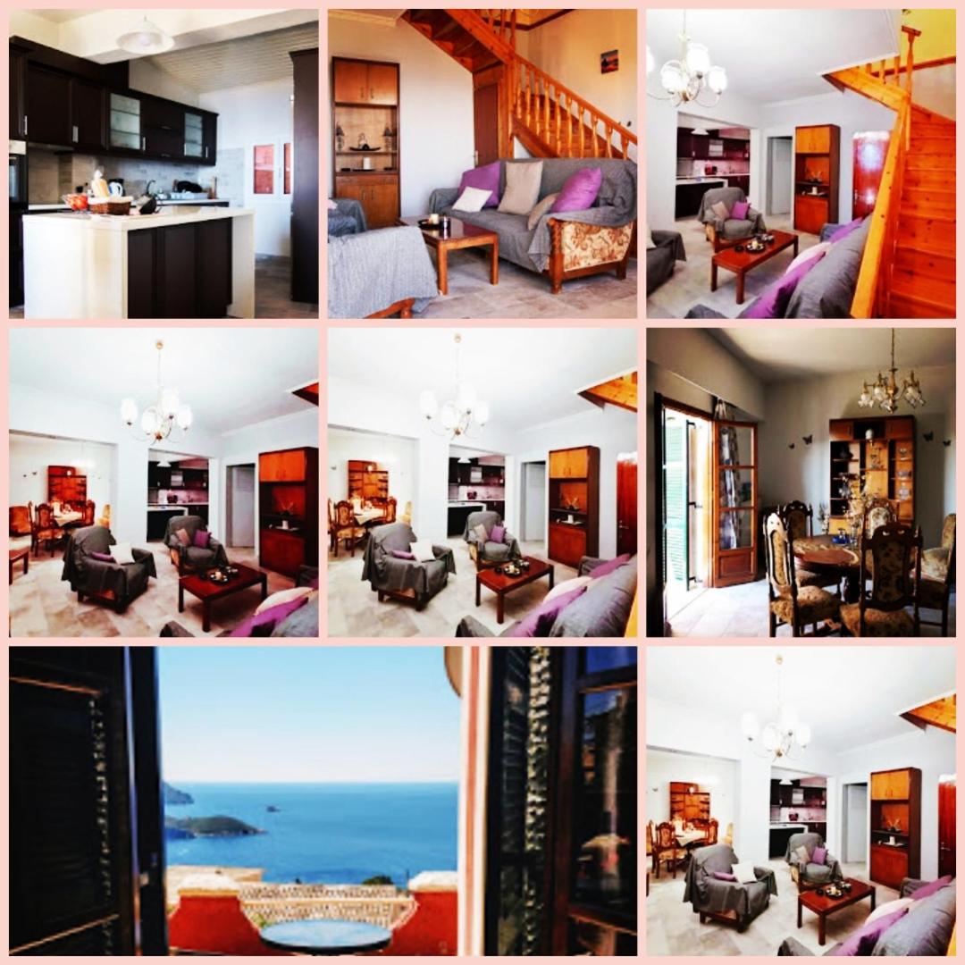 Traditional Panoramic Sea View House Lákones Esterno foto
